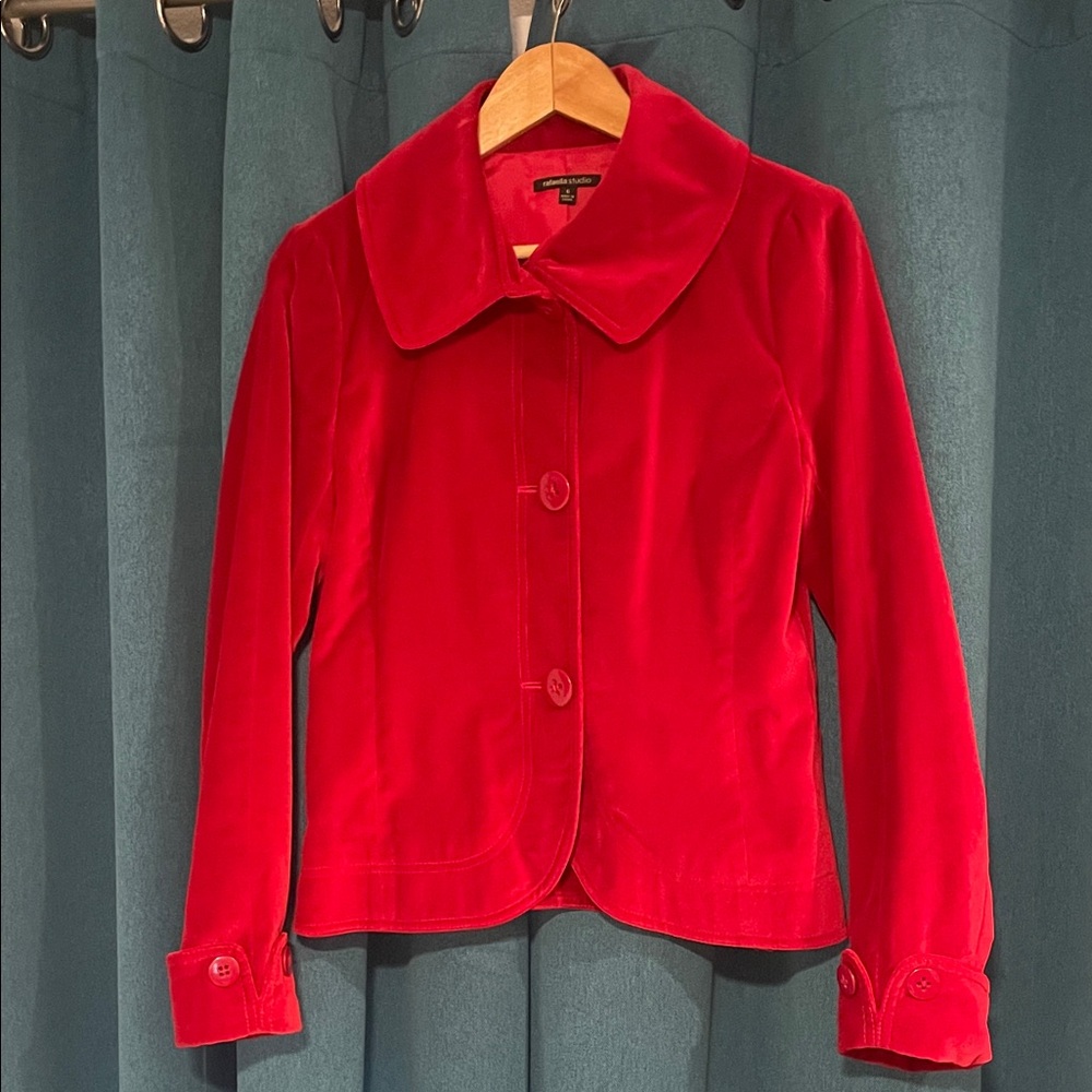 Rafaella Red Velvet Women's Blazer